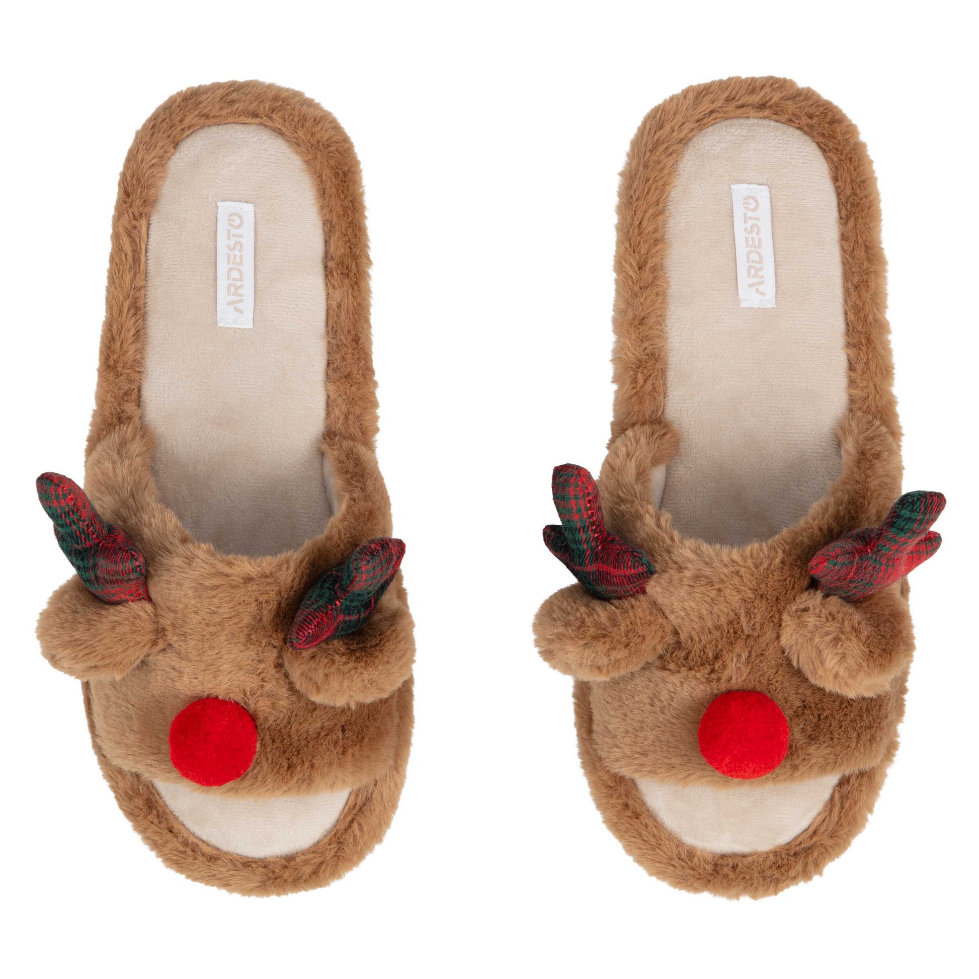 Ardesto Home shoes Christmas 38/39 size, 100% polyester, sole 100% rubber, brown
