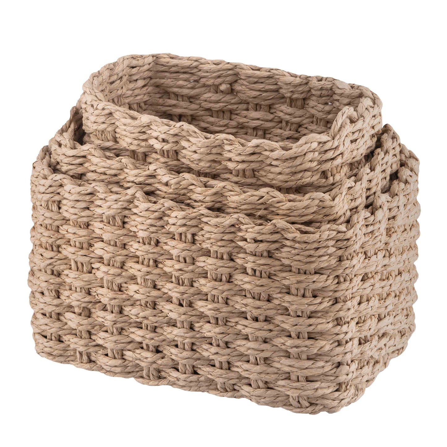 ARDESTO Set of wicker storage baskets Prestigio (3.3/2.2/1.4l), 3 items, paper twine, beige 767637180559