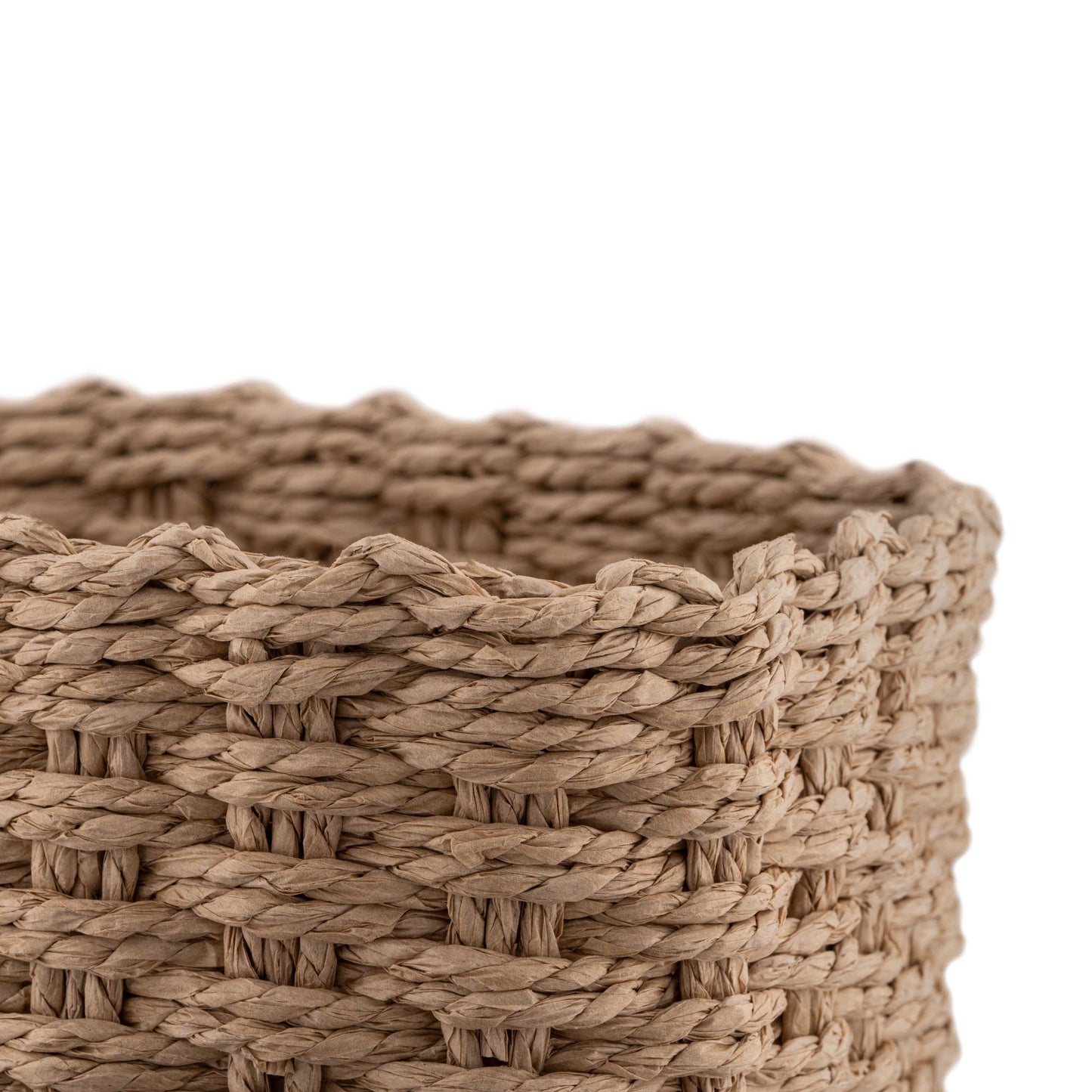 ARDESTO Set of wicker storage baskets Prestigio (3.3/2.2/1.4l), 3 items, paper twine, beige 767637180559