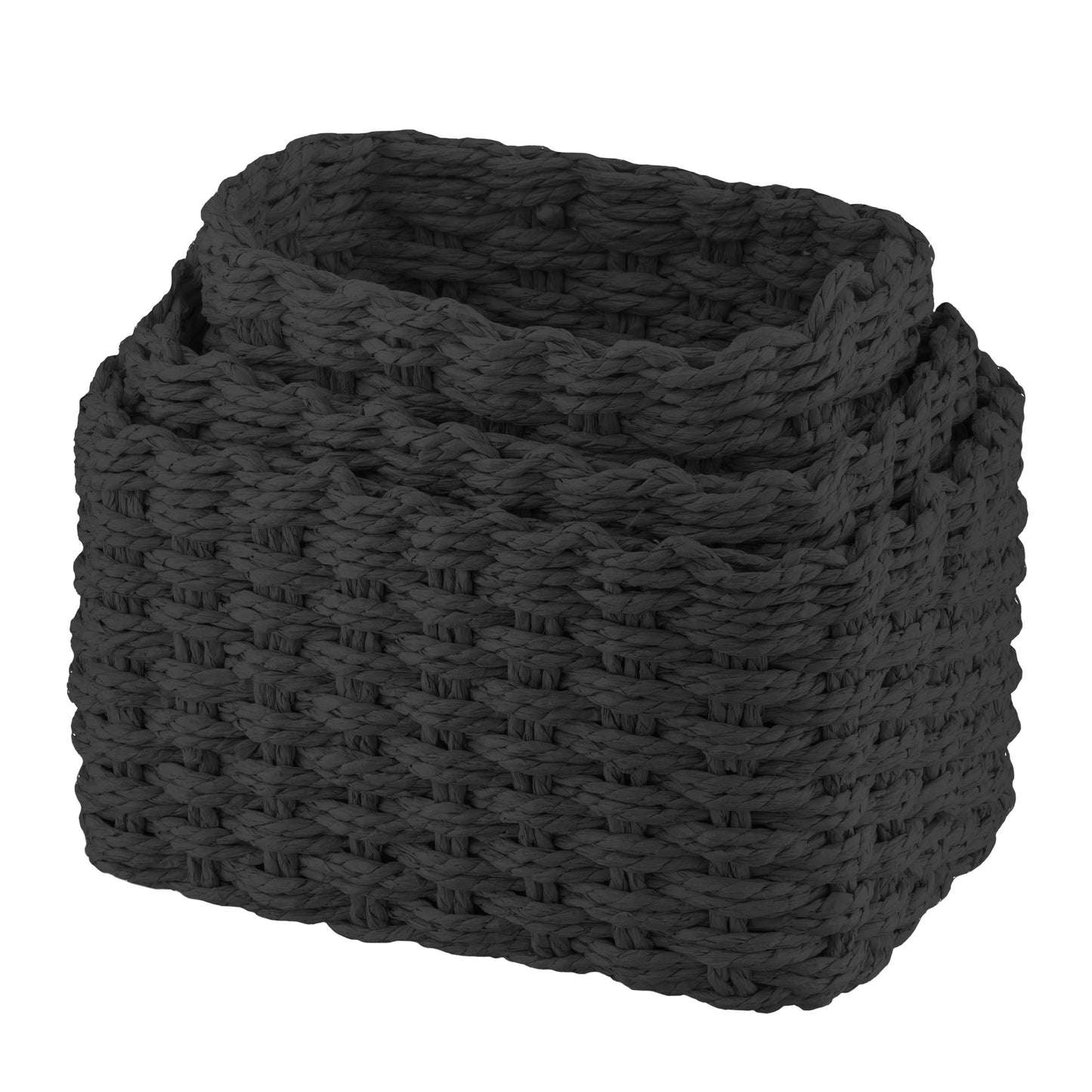 ARDESTO Set of wicker storage baskets Prestigio (3.3/2.2/1.4l), 3 items, paper twine, black 767637180542