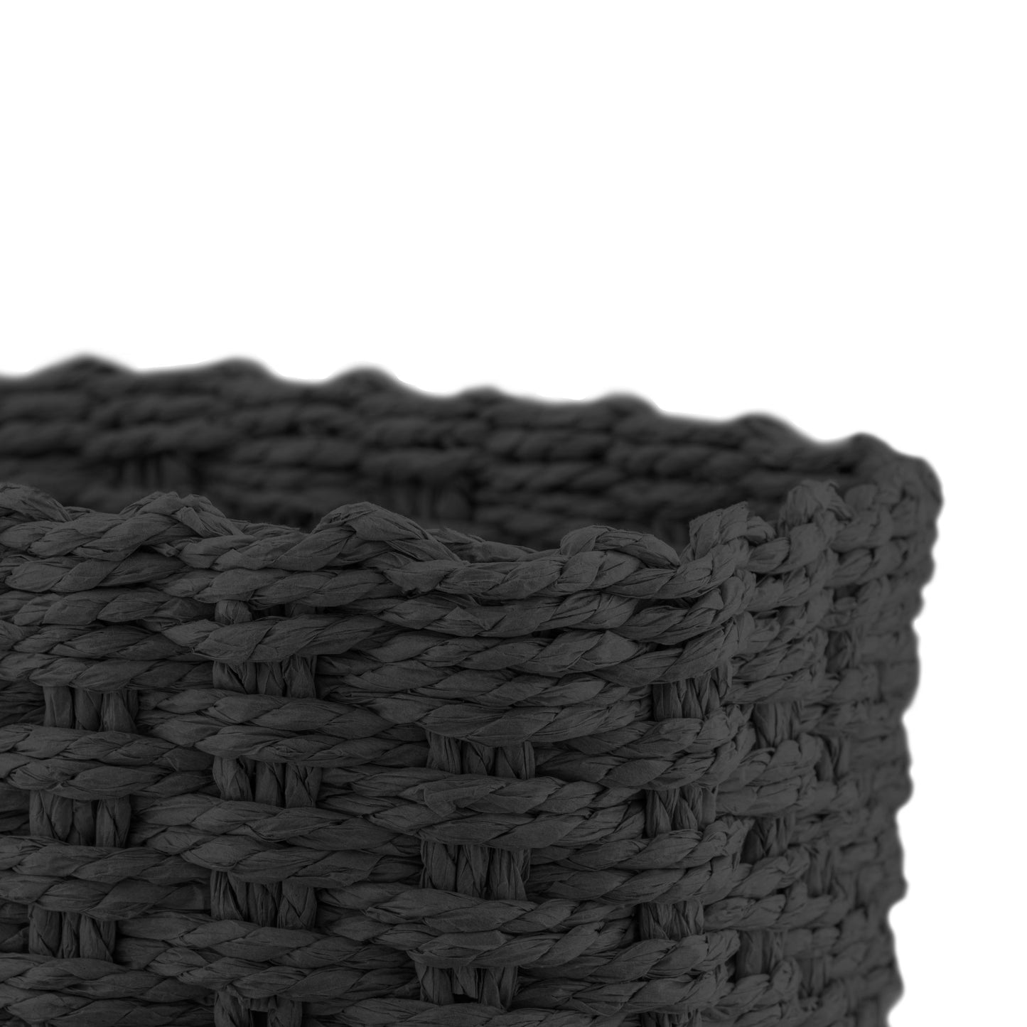 ARDESTO Set of wicker storage baskets Prestigio (3.3/2.2/1.4l), 3 items, paper twine, black 767637180542