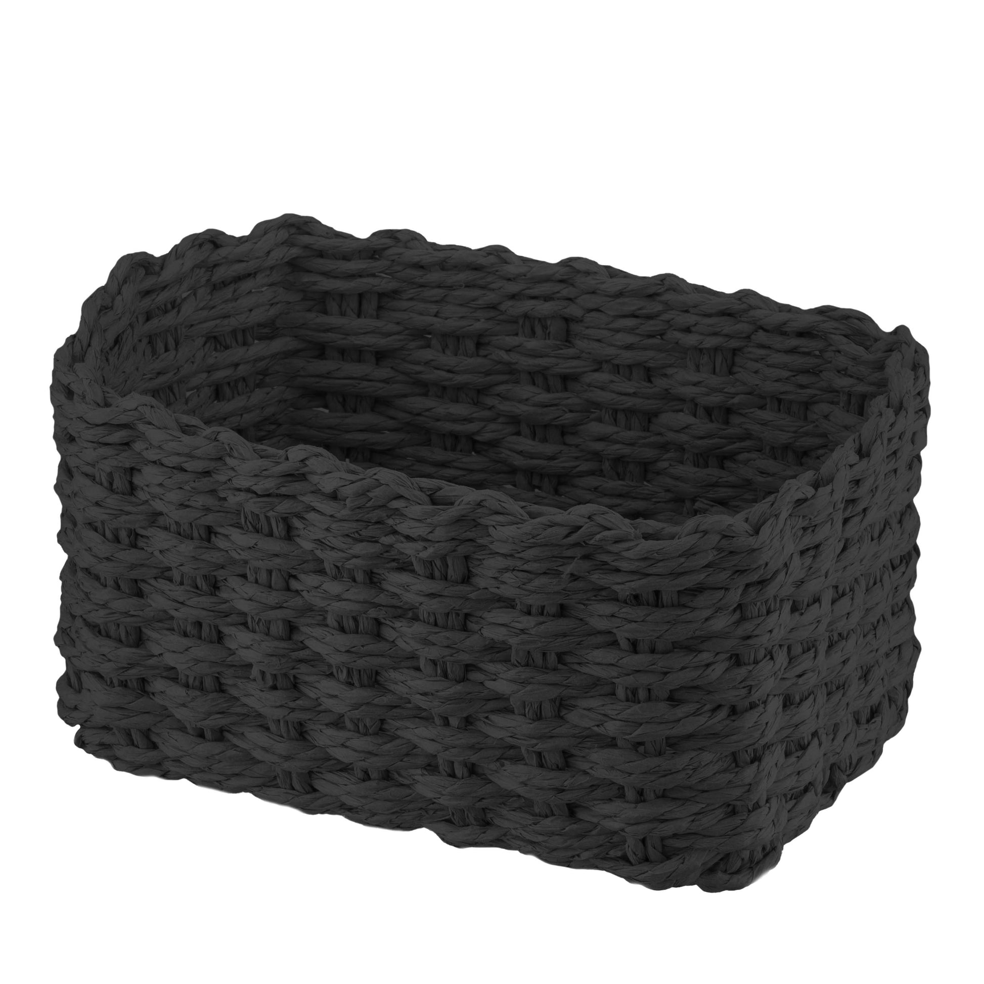 ARDESTO Set of wicker storage baskets Prestigio (3.3/2.2/1.4l), 3 items, paper twine, black 767637180542