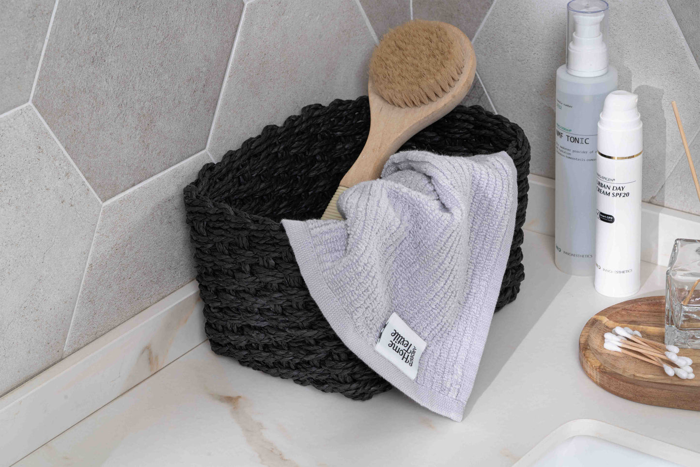 ARDESTO Set of wicker storage baskets Prestigio (3.3/2.2/1.4l), 3 items, paper twine, black 767637180542