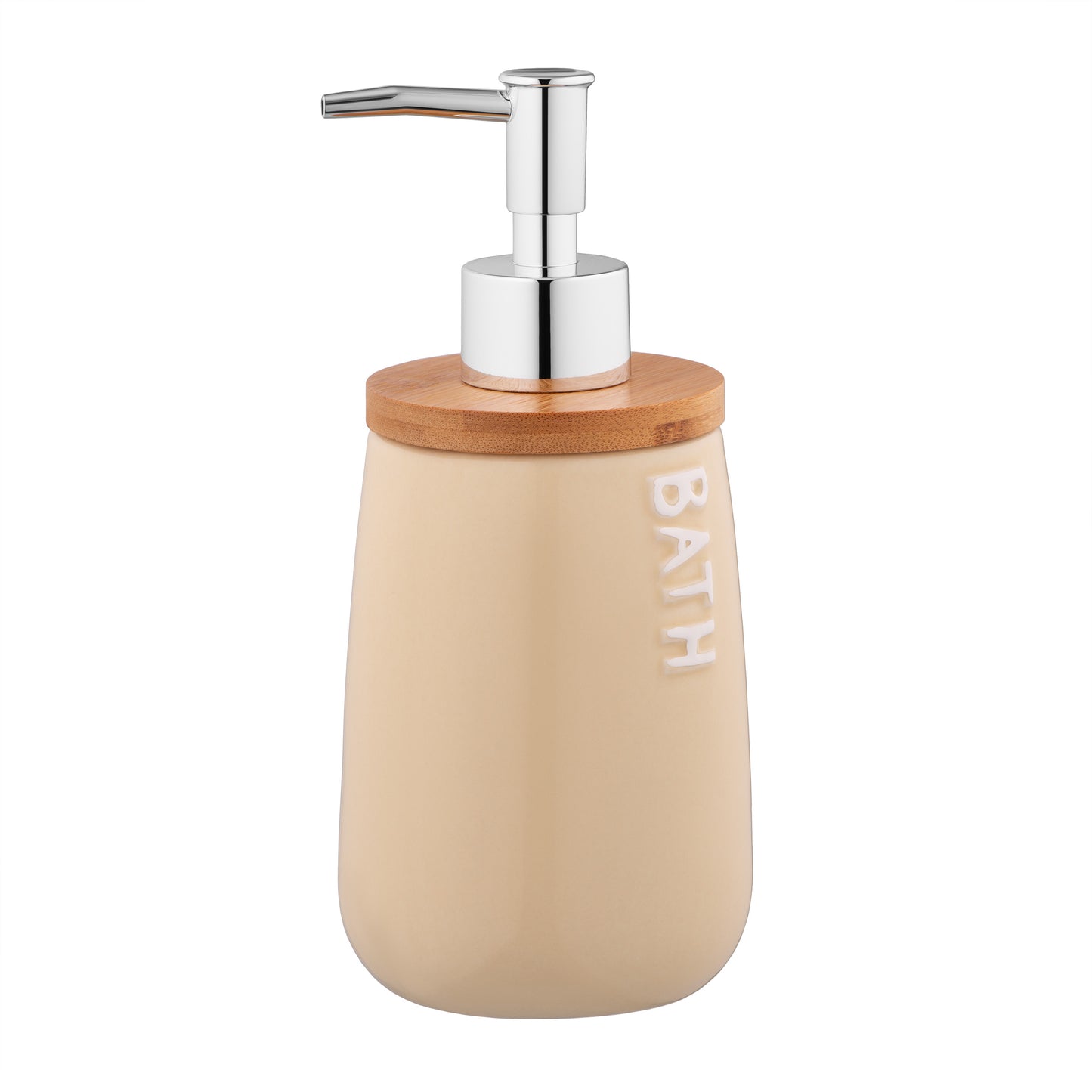 ARDESTO Soap dispenser Prestigio 420ml, dolomite, bamboo, plastic, beige 767637180665