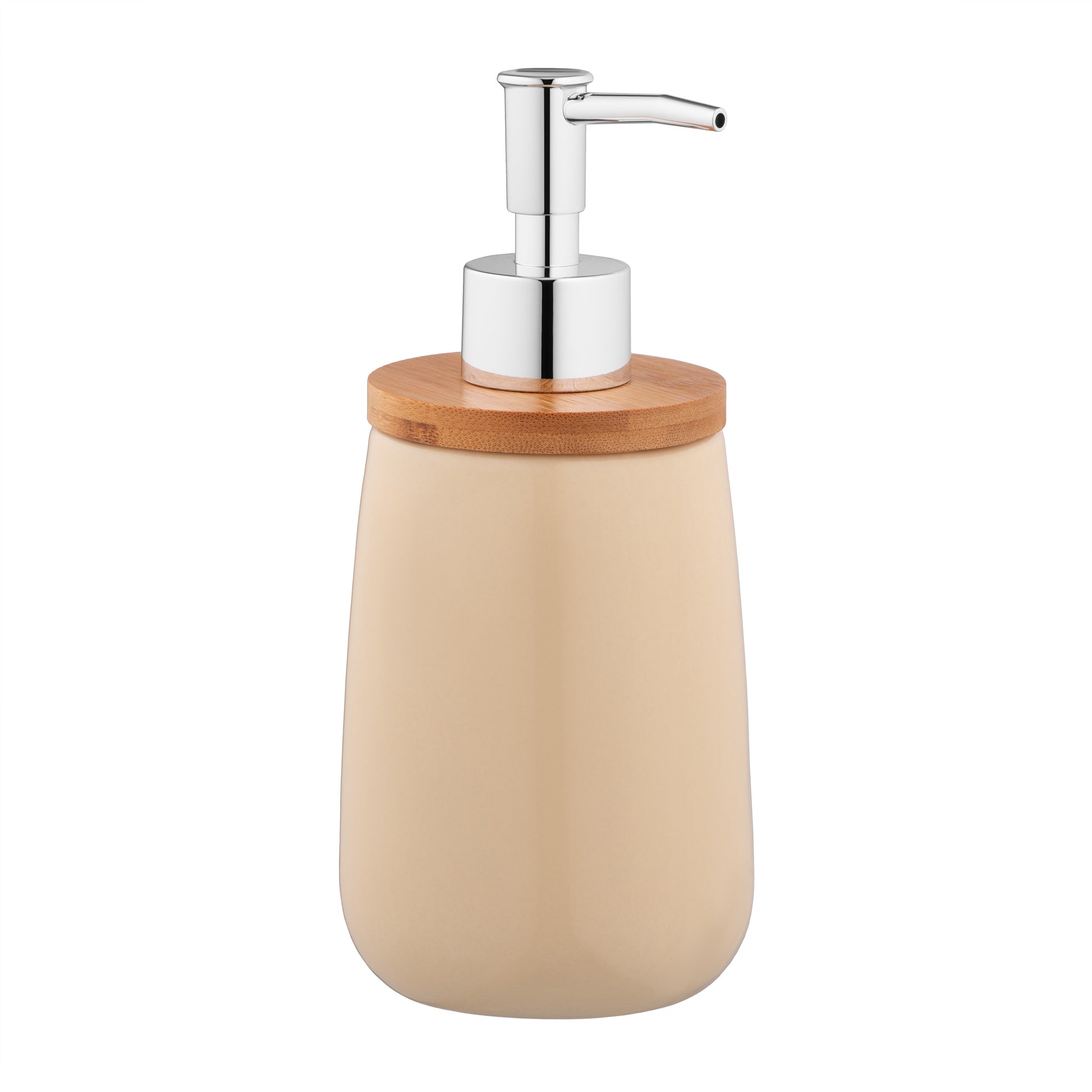 ARDESTO Soap dispenser Prestigio 420ml, dolomite, bamboo, plastic, beige 767637180665