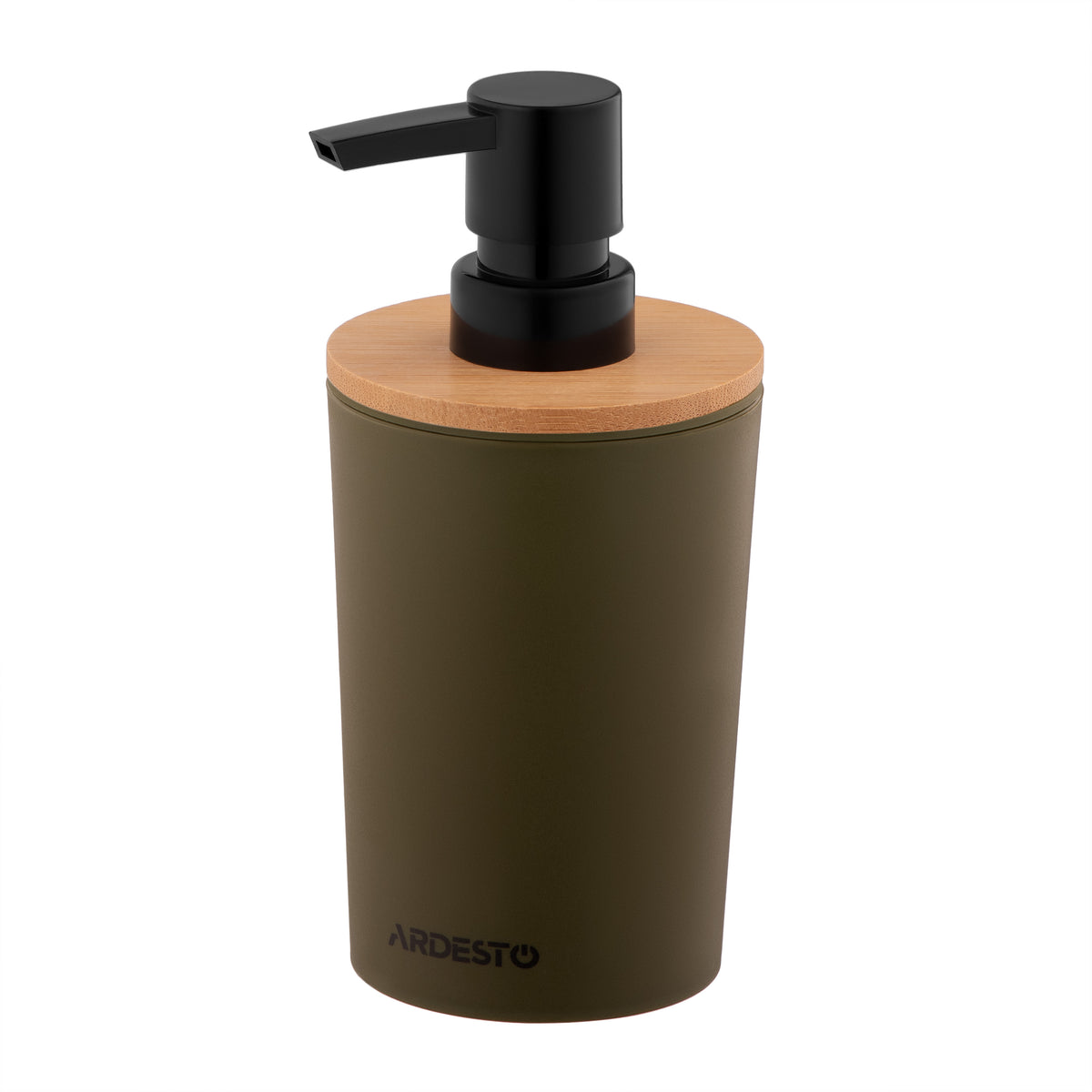 Ardesto Soap dispenser Minimalism 380ml, polypropylene, bamboo, dark green