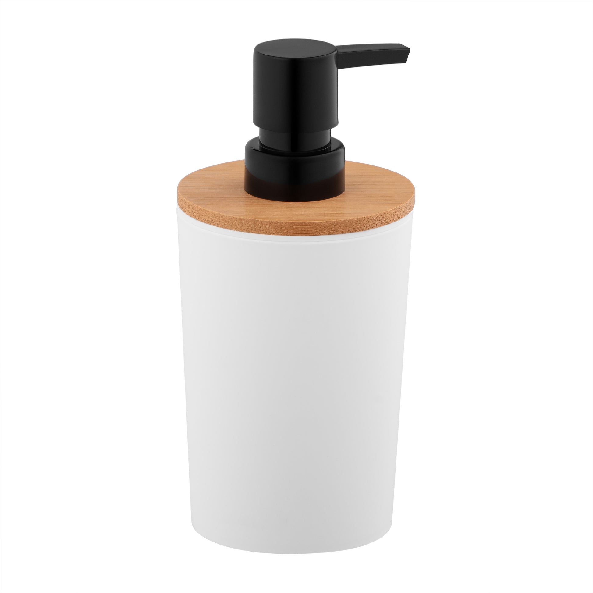 Ardesto Soap dispenser Minimalism 380ml, polypropylene, bamboo, white