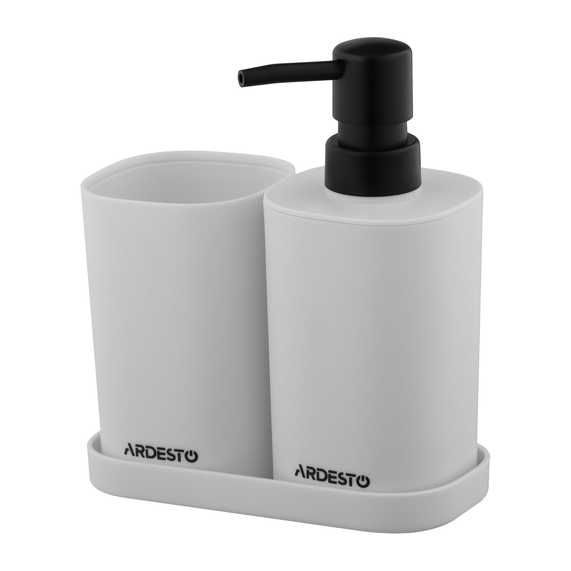 ARDESTO Bathroom set Vigor 380ml, 3 items, polypropylene, grey 767637180481