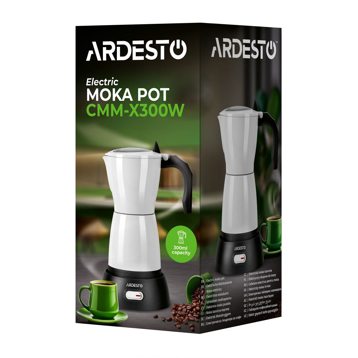 Ardesto coffee maker Electric moka pot.  0.3l, ground, white