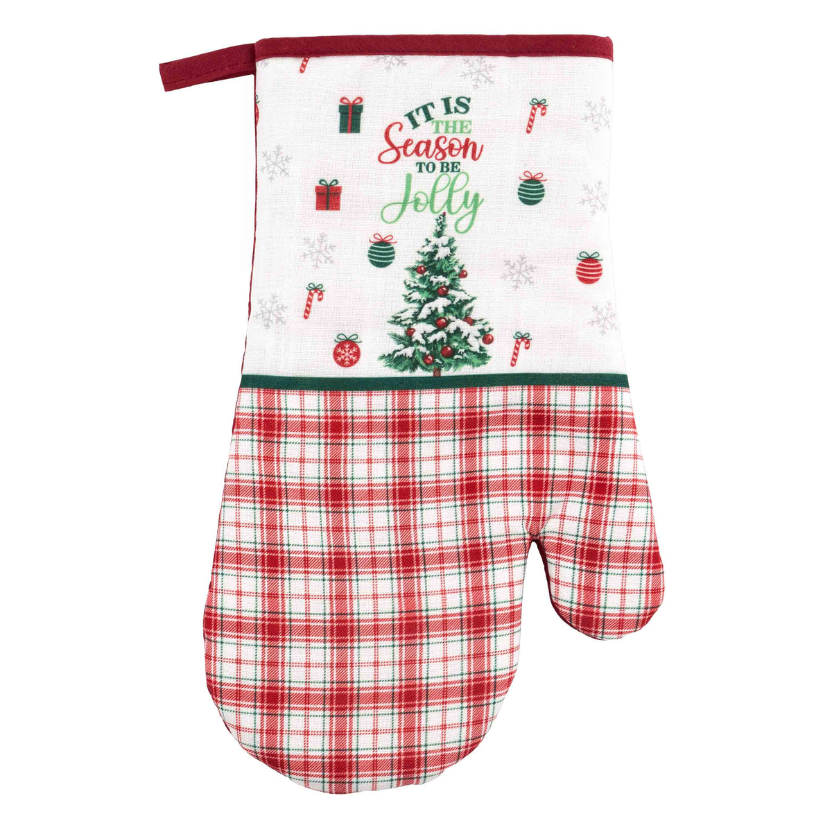 Ardesto Oven mitten Christmas Tree 18х30cm, 100% polyester (front), 100% cotton (back), green