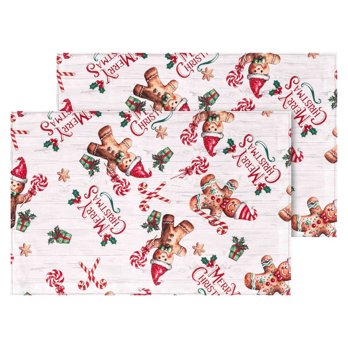 Ardesto Serving napkin set Christmas Gingerbread 30х45cm, 2pcs, 100% polyester, red