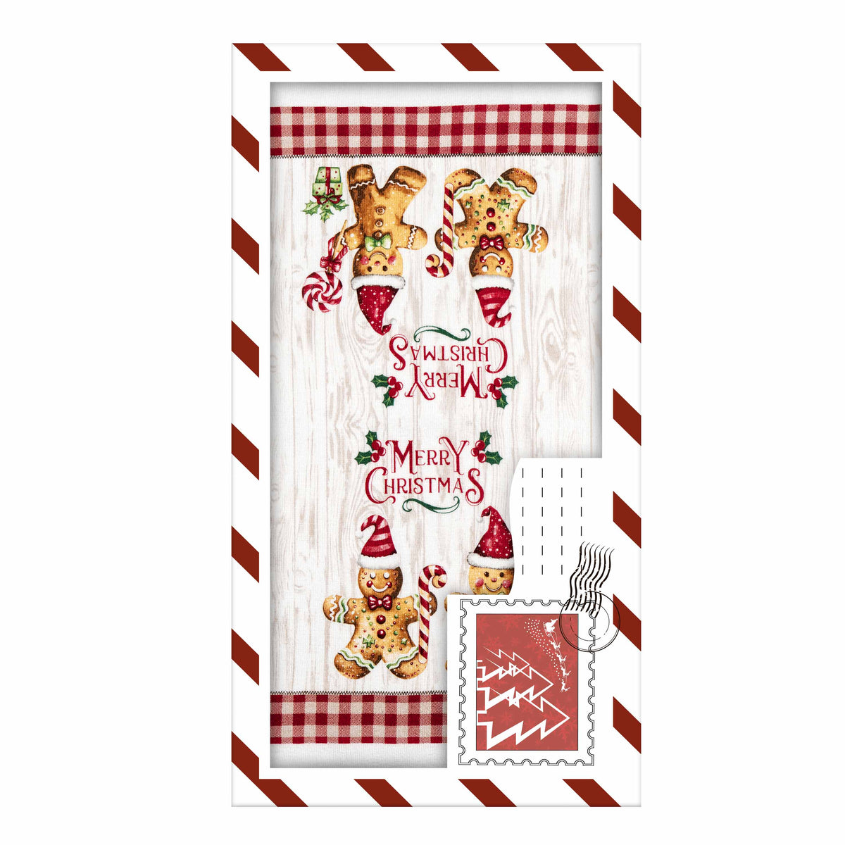 Ardesto Gift set of towels in a box Christmas Gingerbread 38х63cm, 2pcs, 100% cotton, red