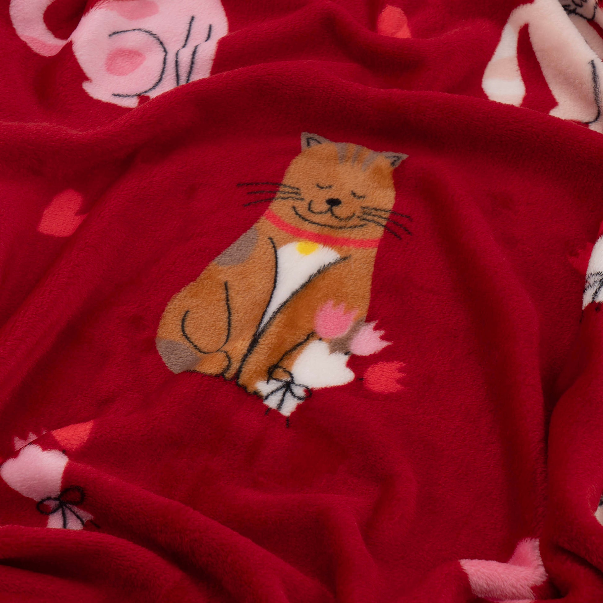 Ardesto Flannel blanket 160x200cm, 100% polyester, cats with hearts