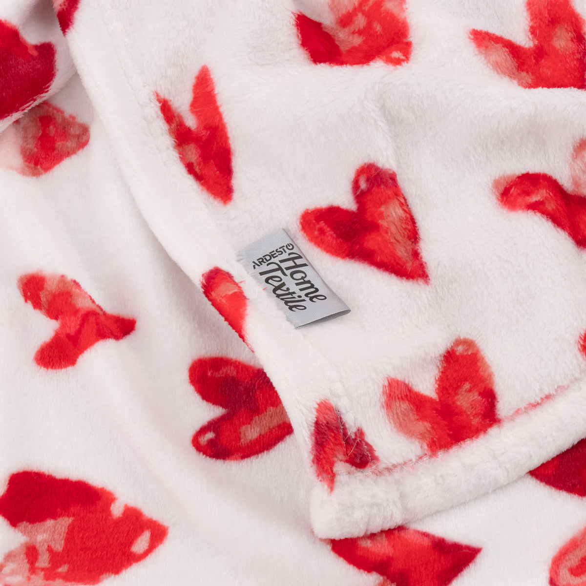 Ardesto Flannel blanket 160x200cm, 100% polyester, hearts