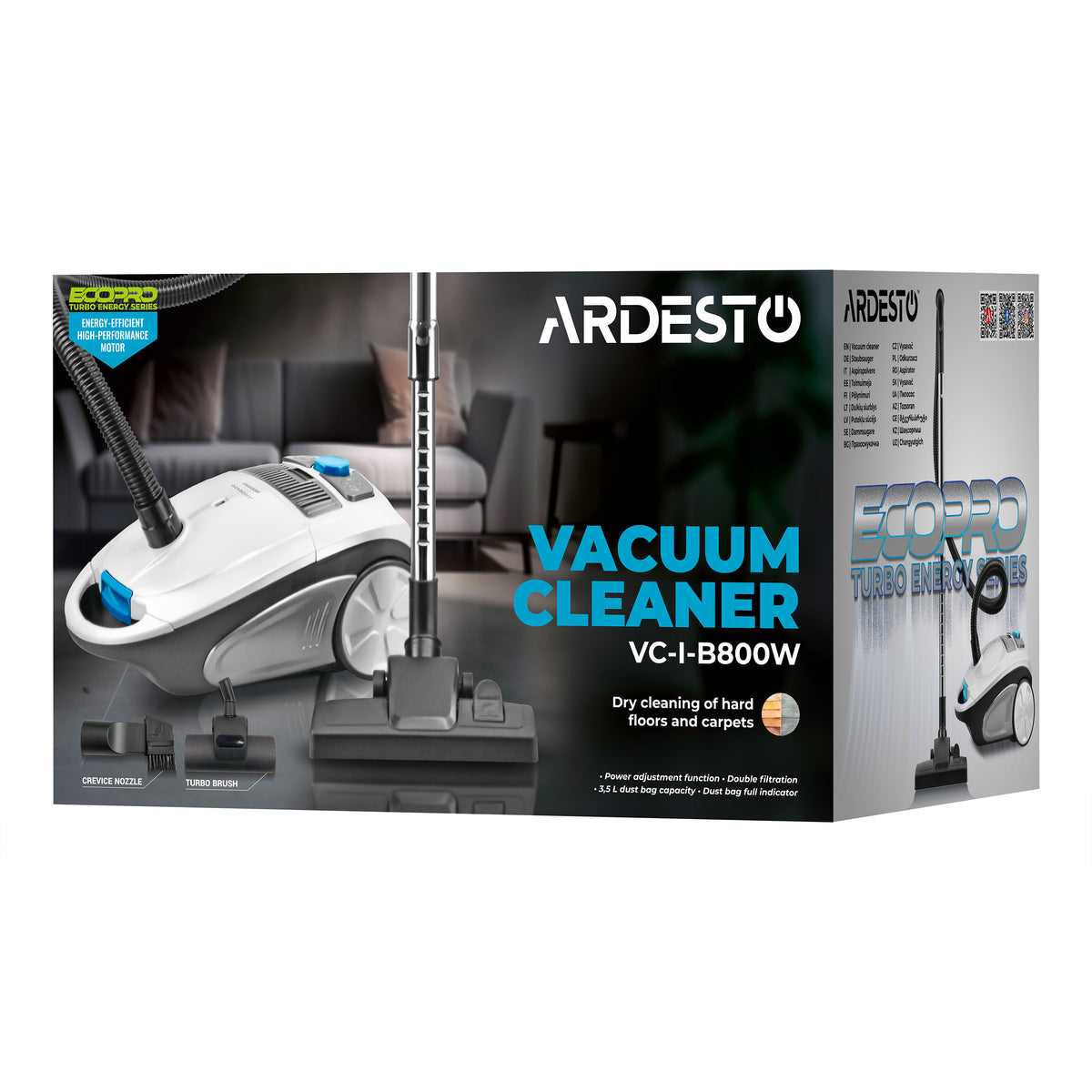 Vacuum cleaner ARDESTO сontainer , 2000W, dust cont -4L, НЕРА, gray-pink