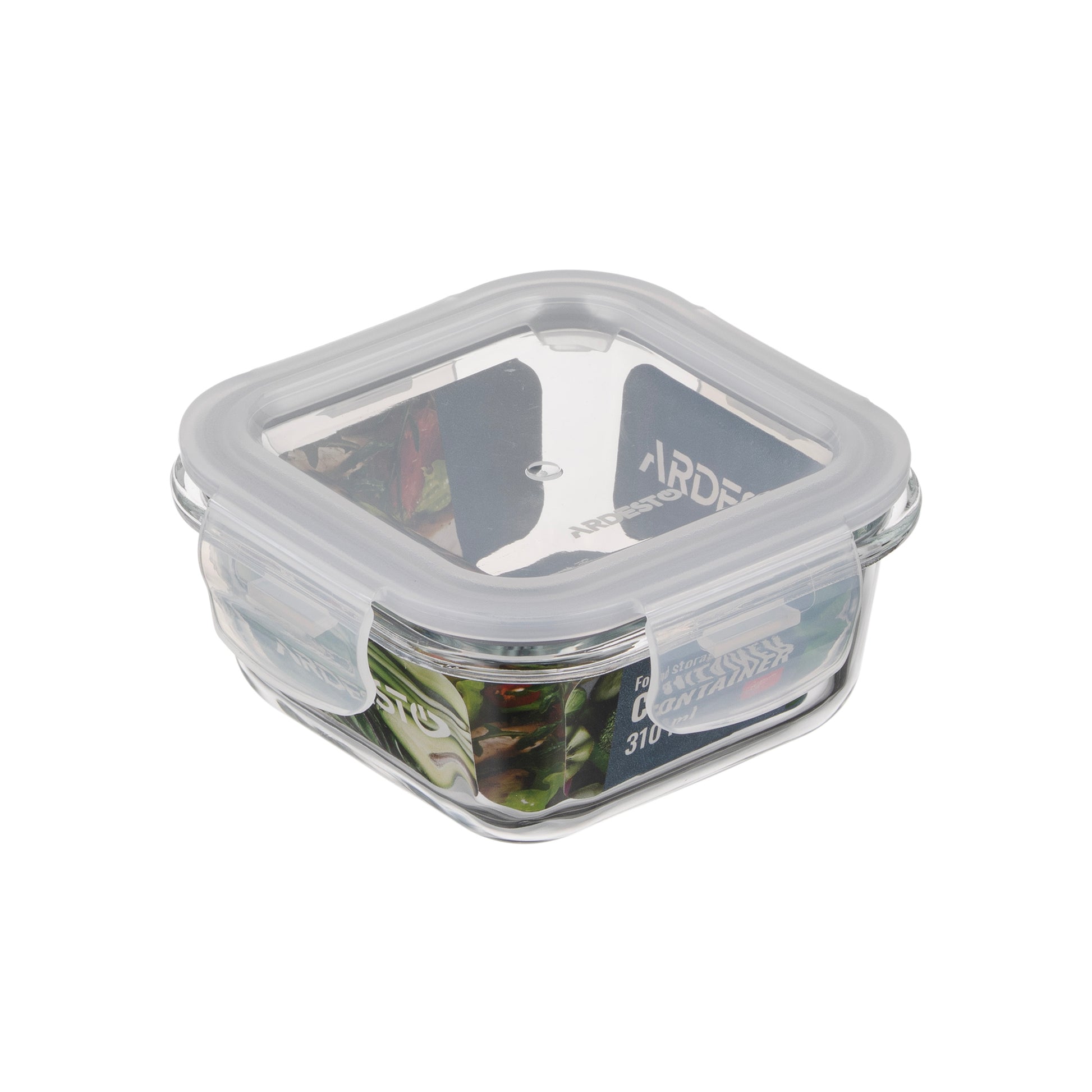 Ardesto Food storage container Gemini 0.31l, borosilicate glass, plastic, square, transparent