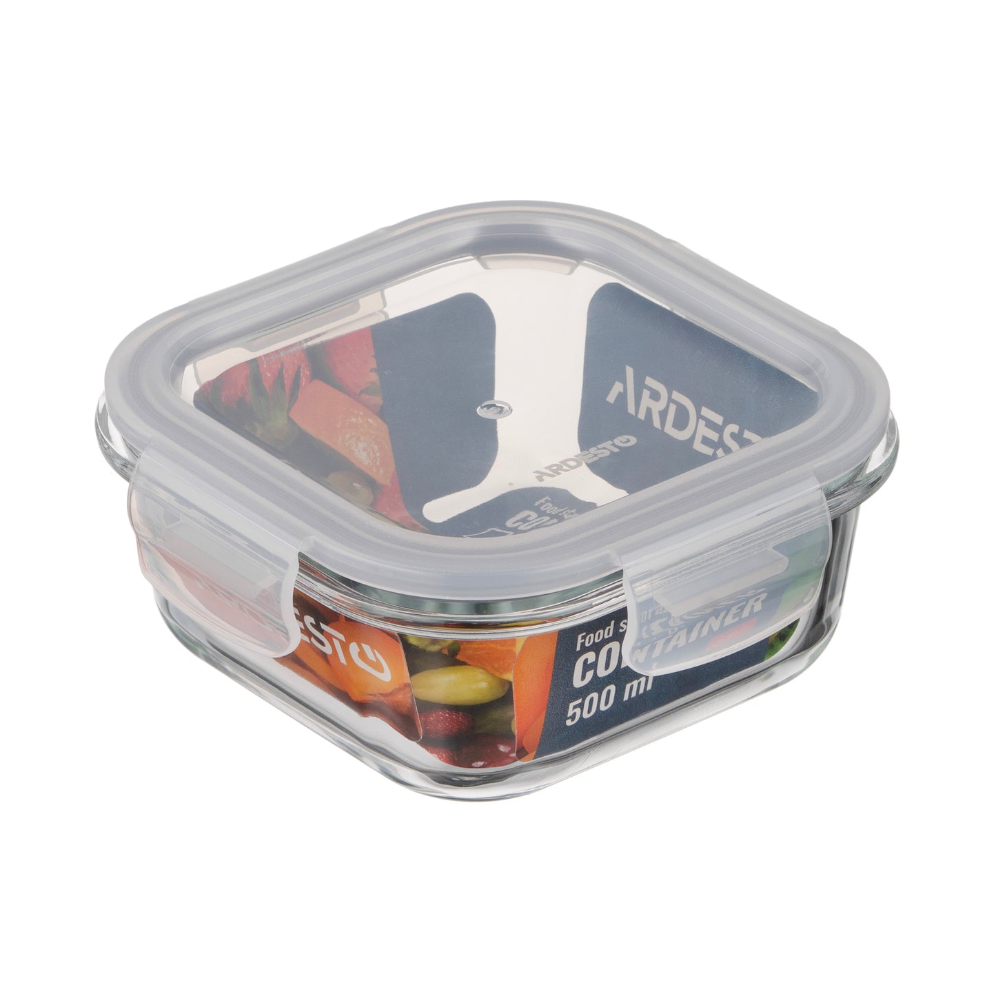 Ardesto Food storage container Gemini 0.5l, borosilicate glass, plastic, square, transparent
