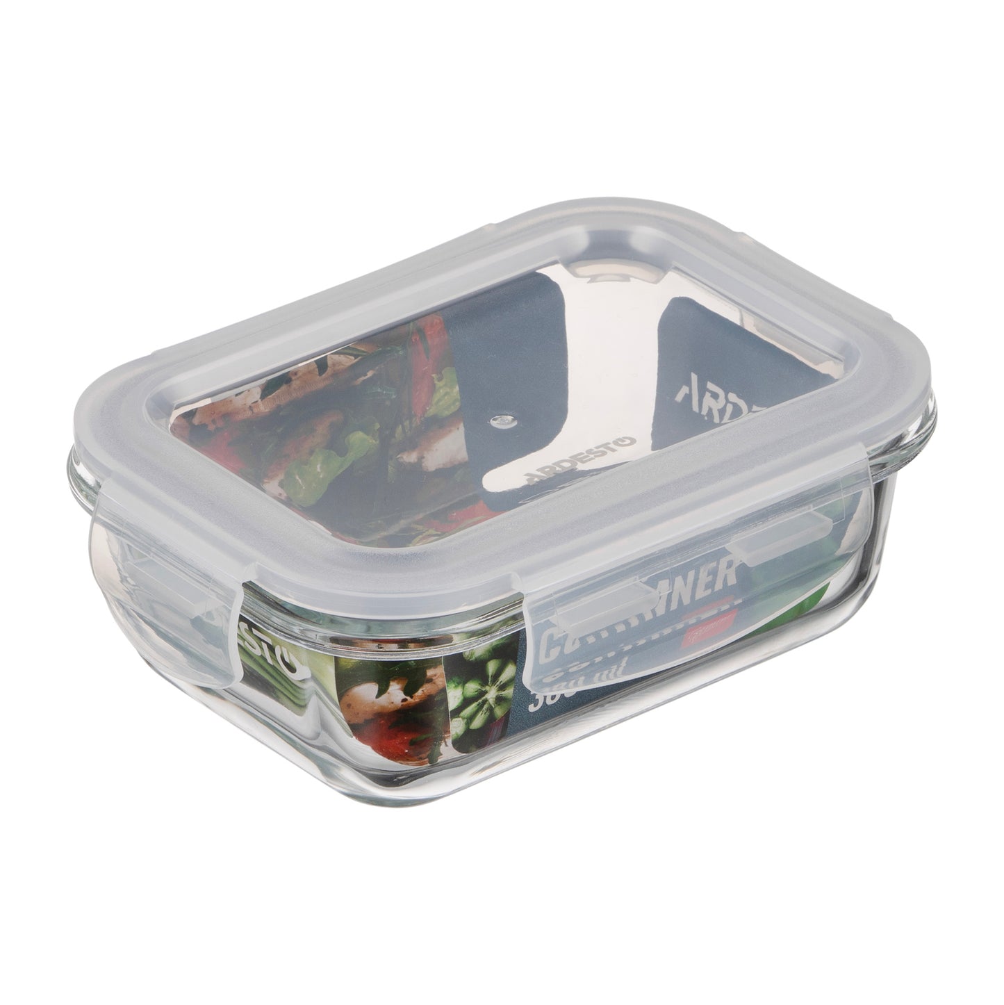 Ardesto Food storage container Gemini 0.38l, borosilicate glass, plastic, rectangular, transparent