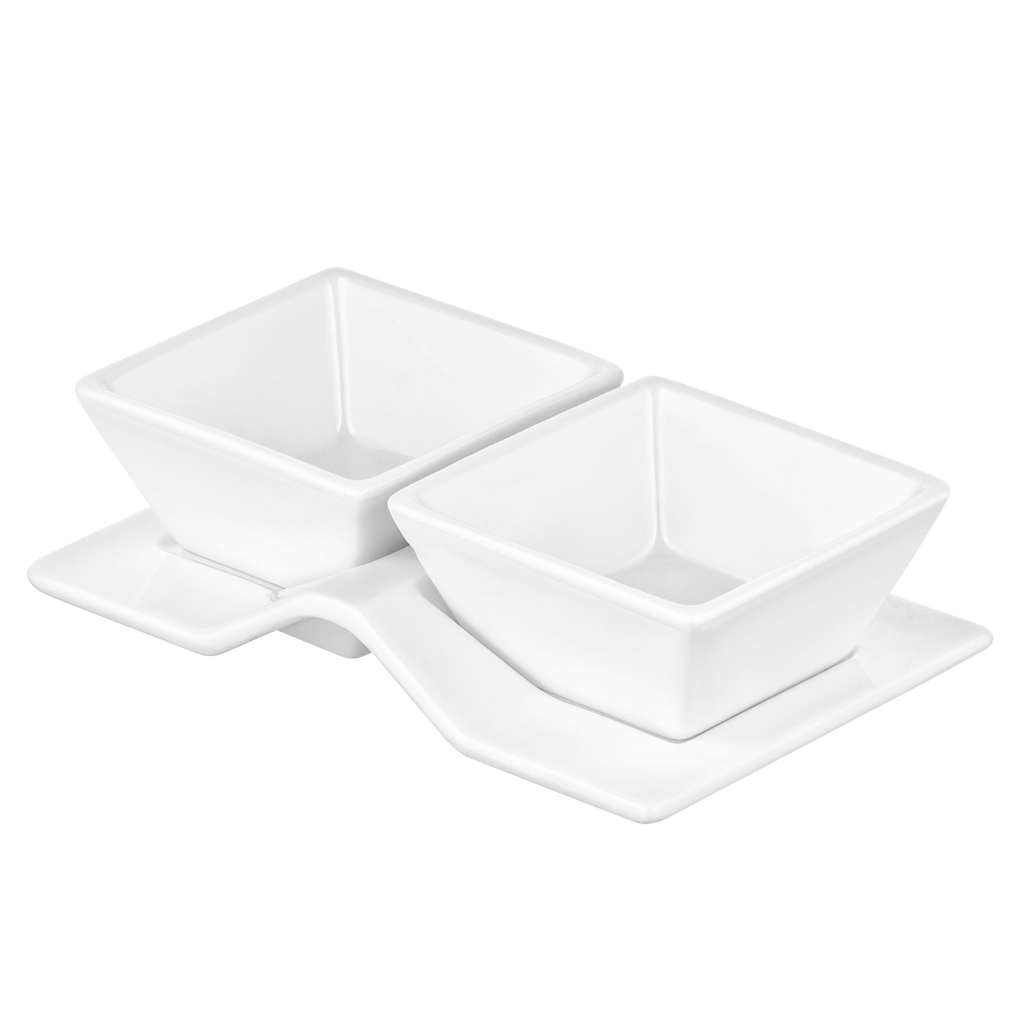 ARDESTO Set for snack, 3pcs, porcelain, white