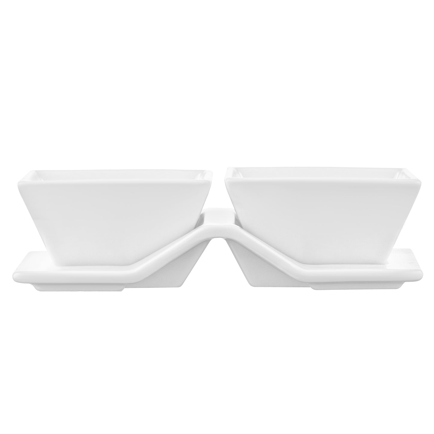 ARDESTO Set for snack, 3pcs, porcelain, white