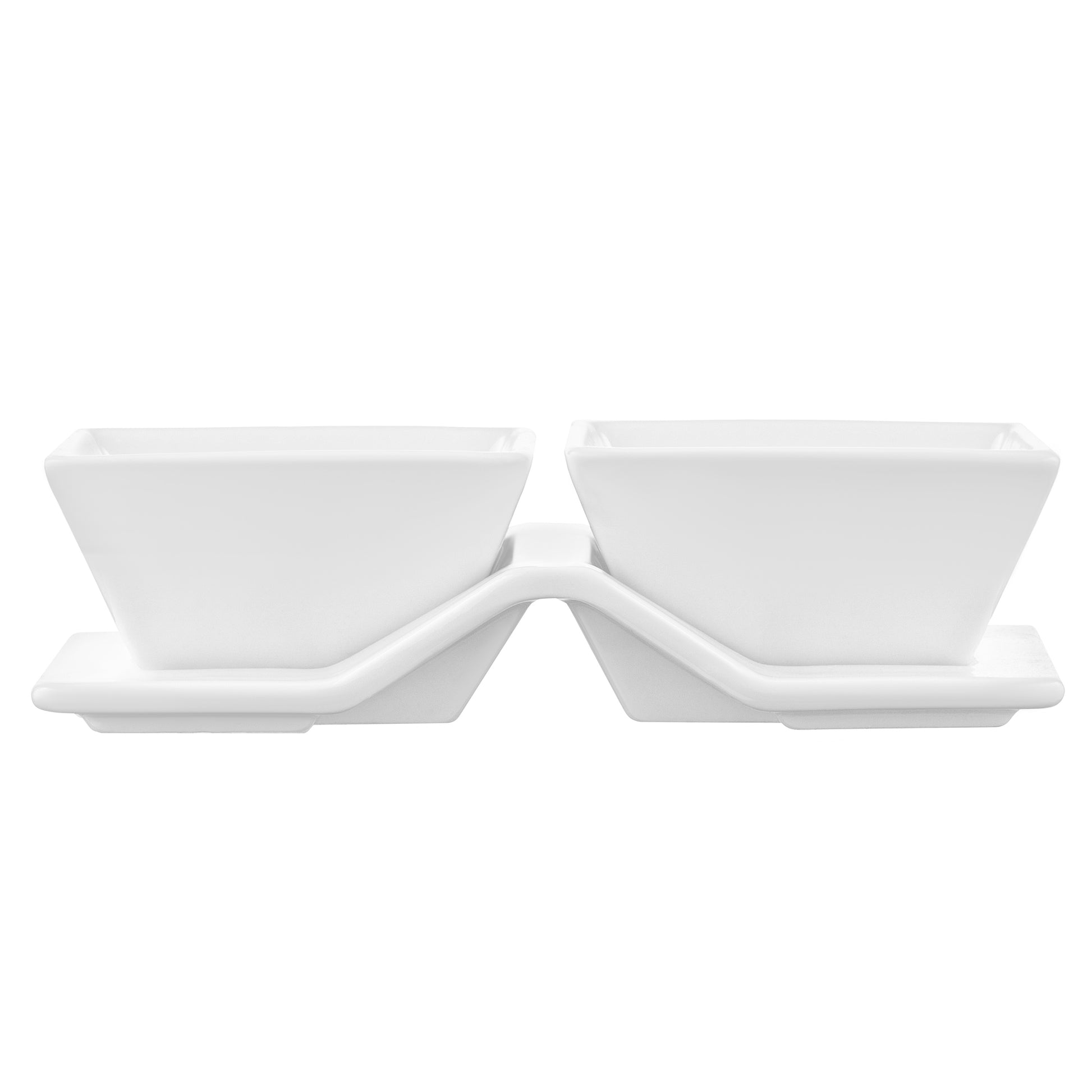 ARDESTO Set for snack, 3pcs, porcelain, white