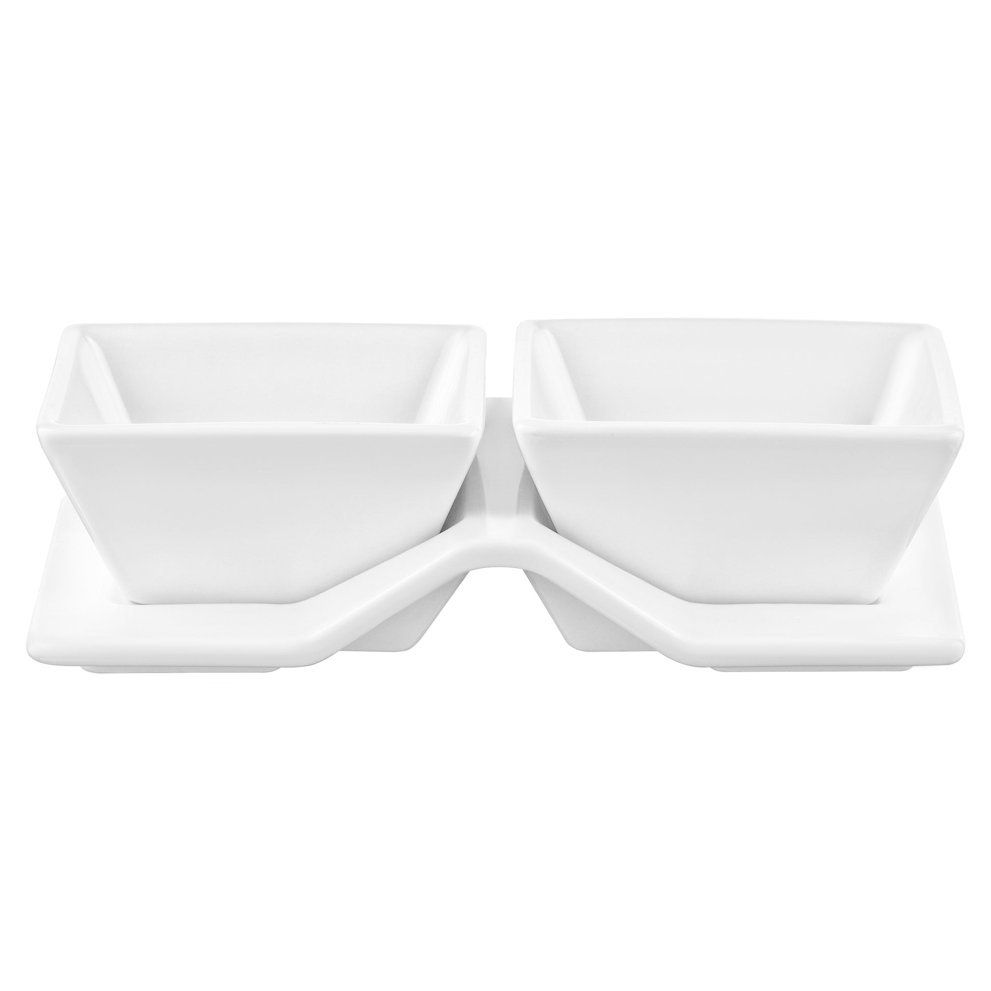 ARDESTO Set for snack, 3pcs, porcelain, white