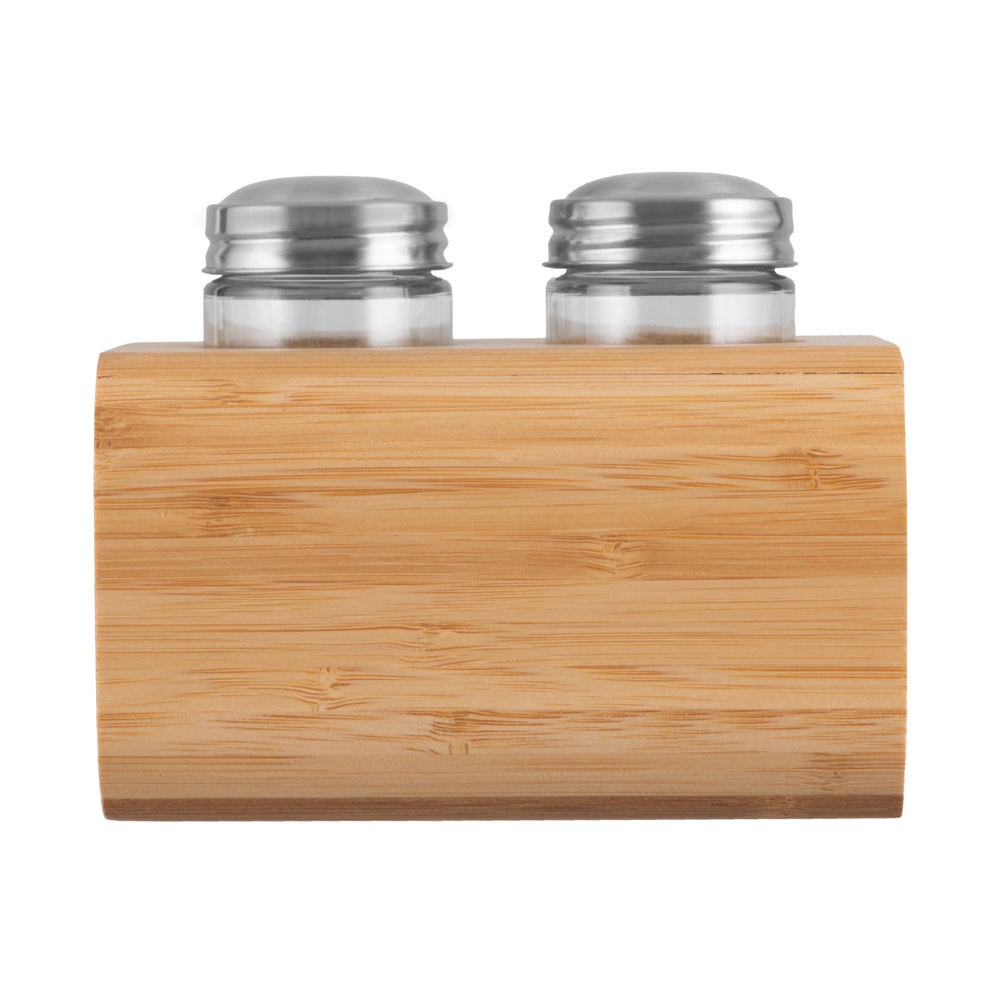 ARDESTO Salt and pepper set  Midori, 3 pcs, 80ml, 13.5x11x11cm, bamboo, stainless steel, glass, plastic