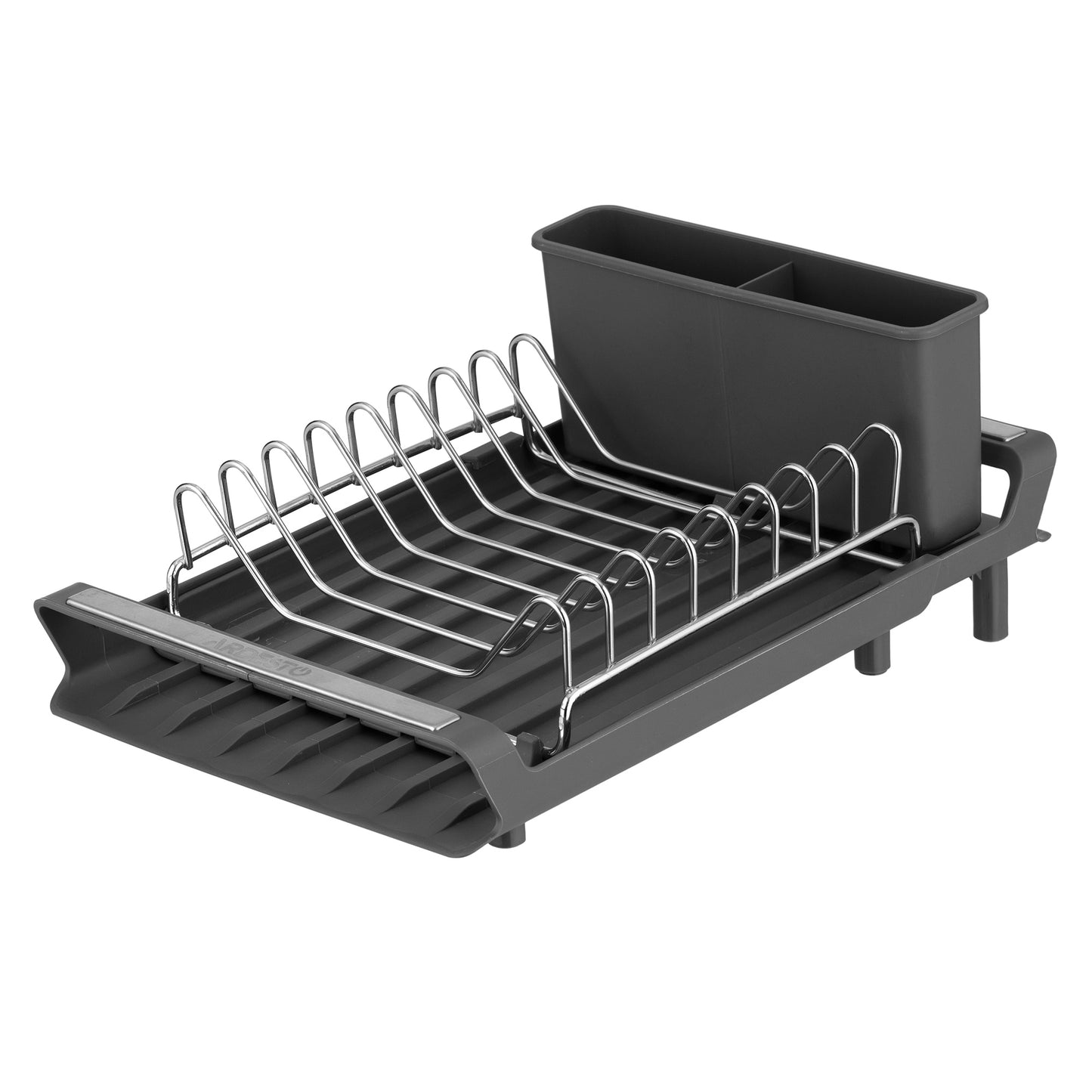 ARDESTO Dish dryer with stand Minimalism 46.5x19.5x9.5cm, plastic, chrome plated iron, steel, dark grey 767637184304