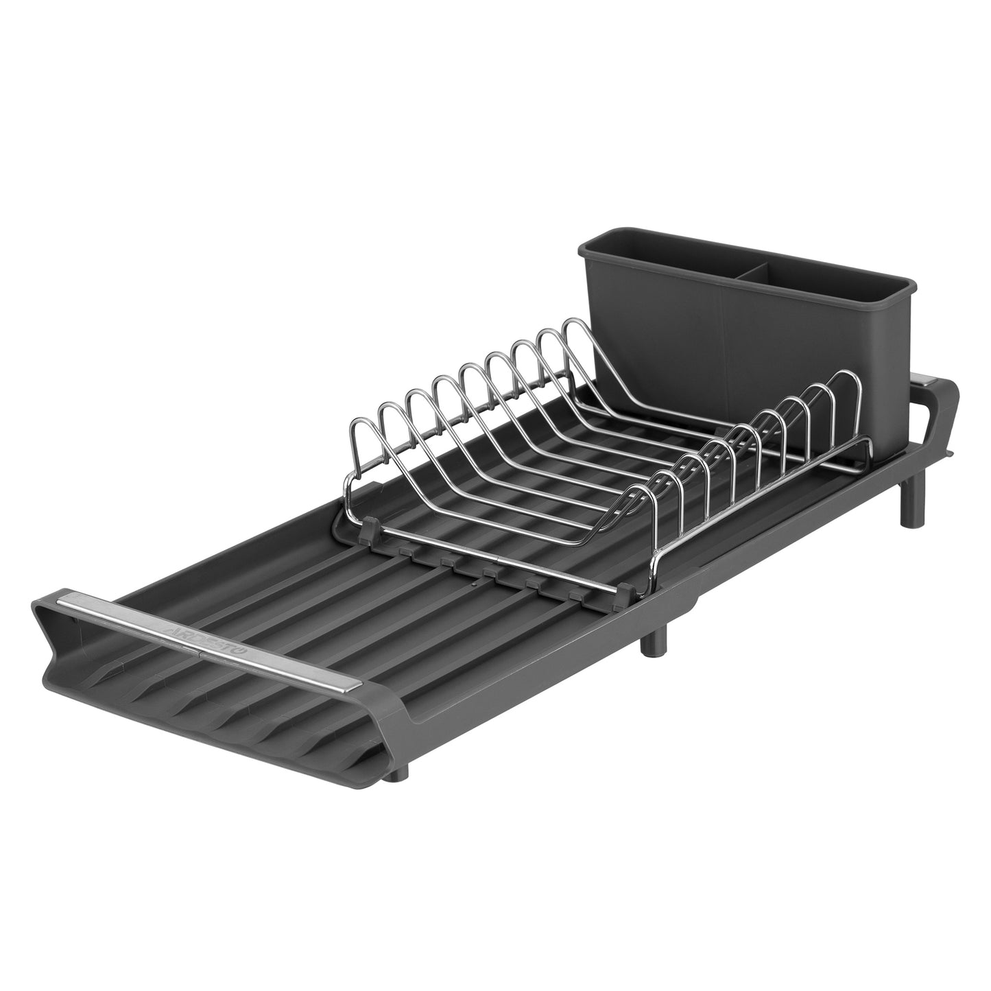 ARDESTO Dish dryer with stand Minimalism 46.5x19.5x9.5cm, plastic, chrome plated iron, steel, dark grey 767637184304