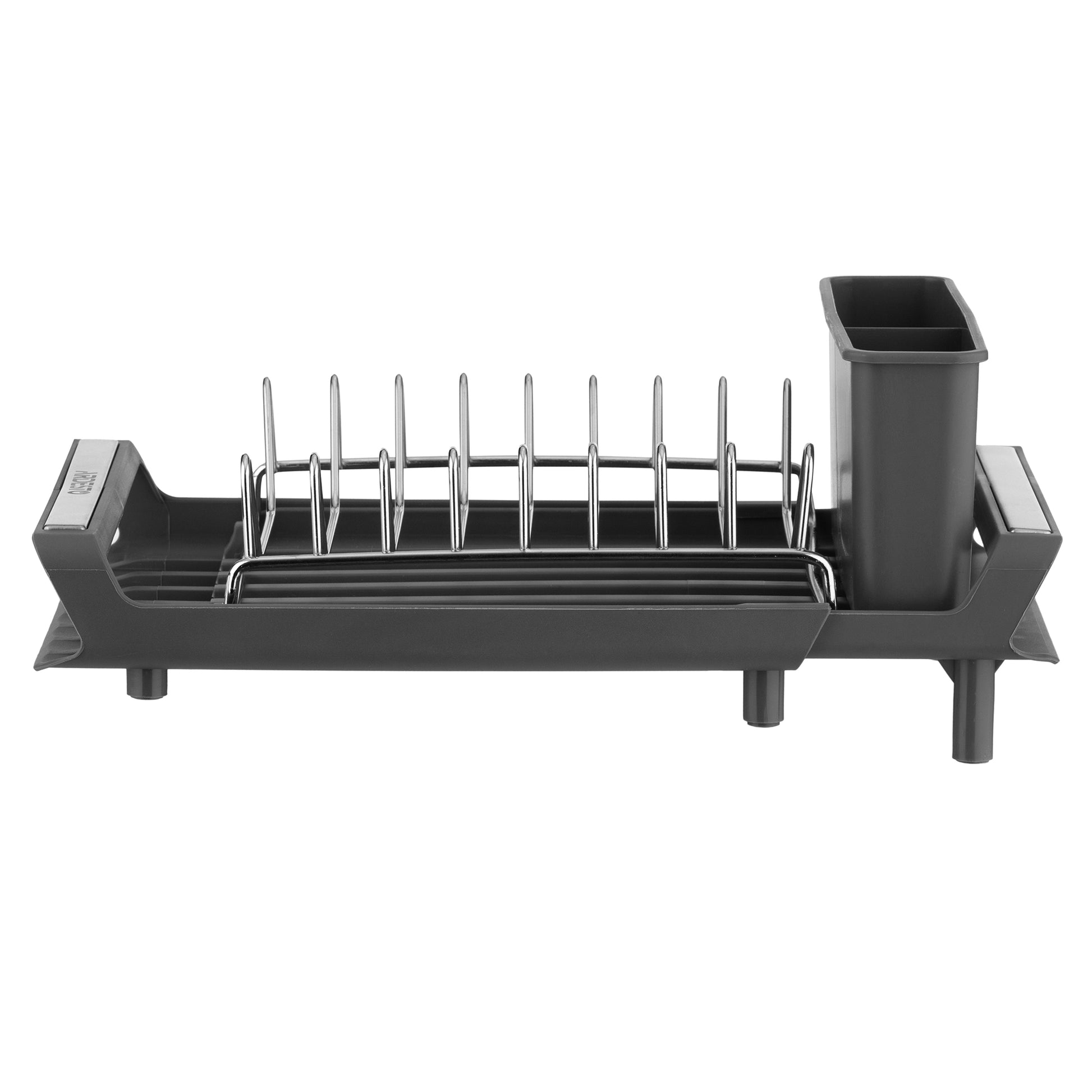 ARDESTO Dish dryer with stand Minimalism 46.5x19.5x9.5cm, plastic, chrome plated iron, steel, dark grey 767637184304