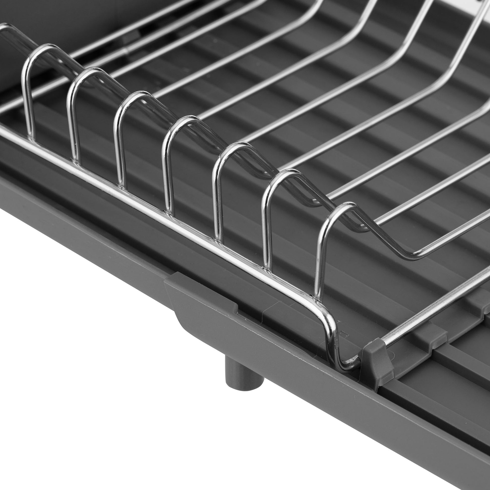 ARDESTO Dish dryer with stand Minimalism 46.5x19.5x9.5cm, plastic, chrome plated iron, steel, dark grey 767637184304
