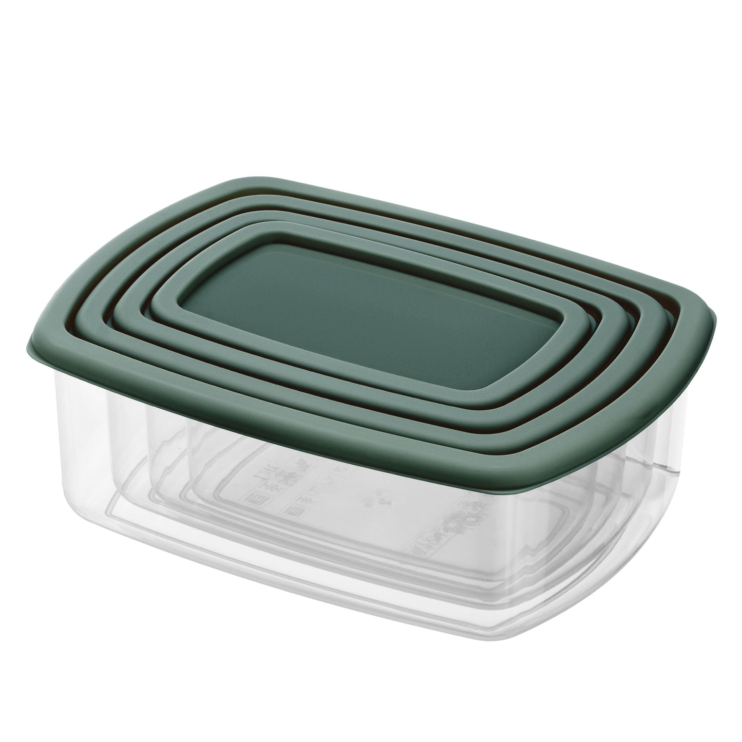ARDESTO Set of food storage containers Fresh 0.25/0.5/0.75/1.2l, plastic, rectangular, green