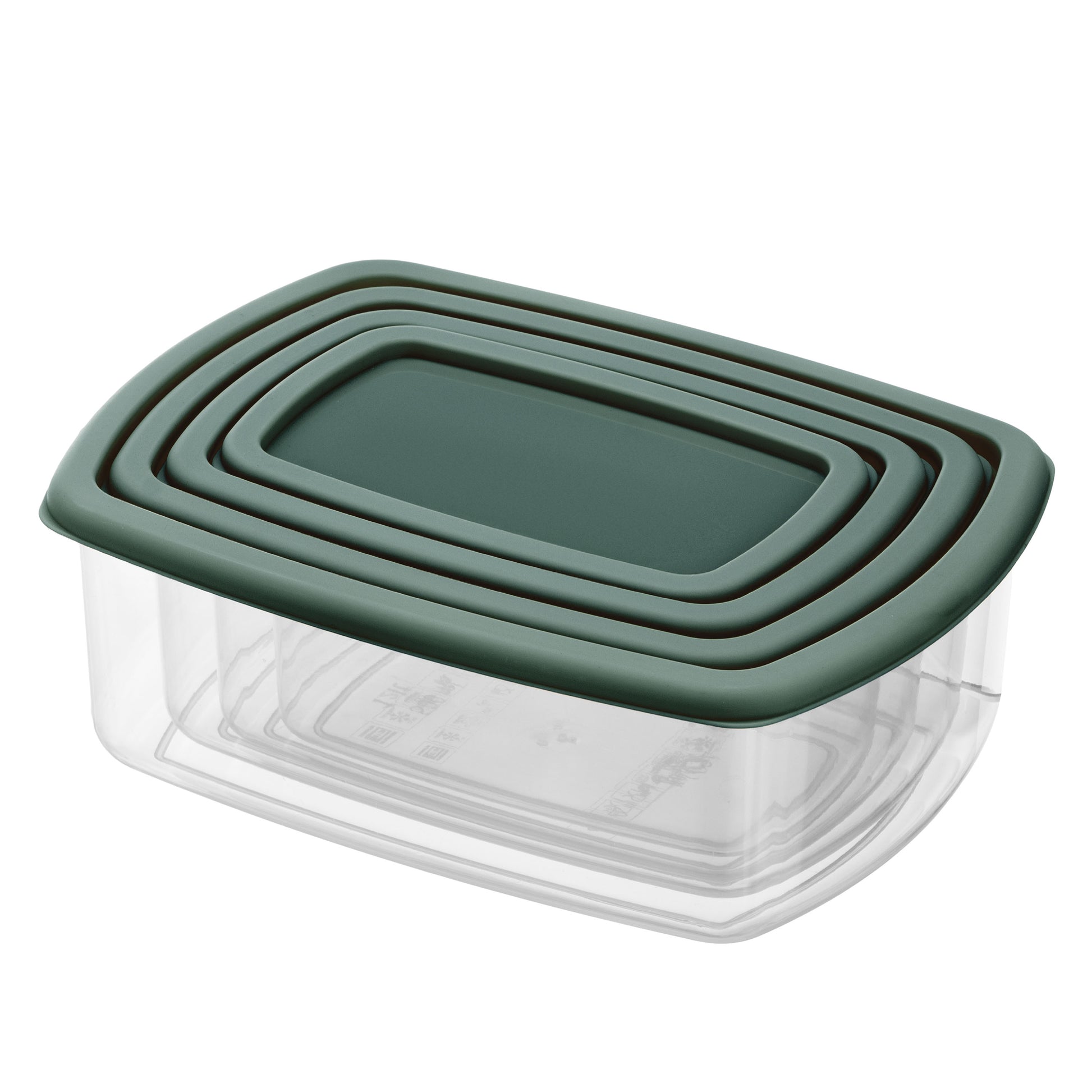 ARDESTO Set of food storage containers Fresh 0.25/0.5/0.75/1.2l, plastic, rectangular, green