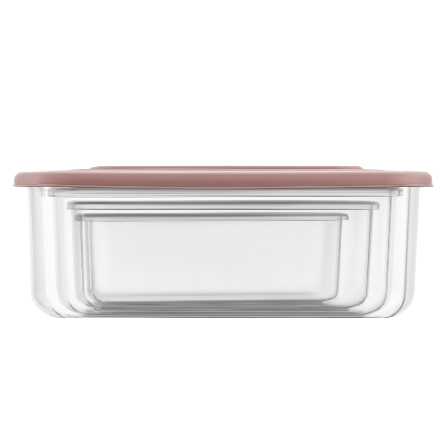 ARDESTO Set of food storage containers Fresh 0.25/0.5/0.75/1.2l, plastic, rectangular, pink