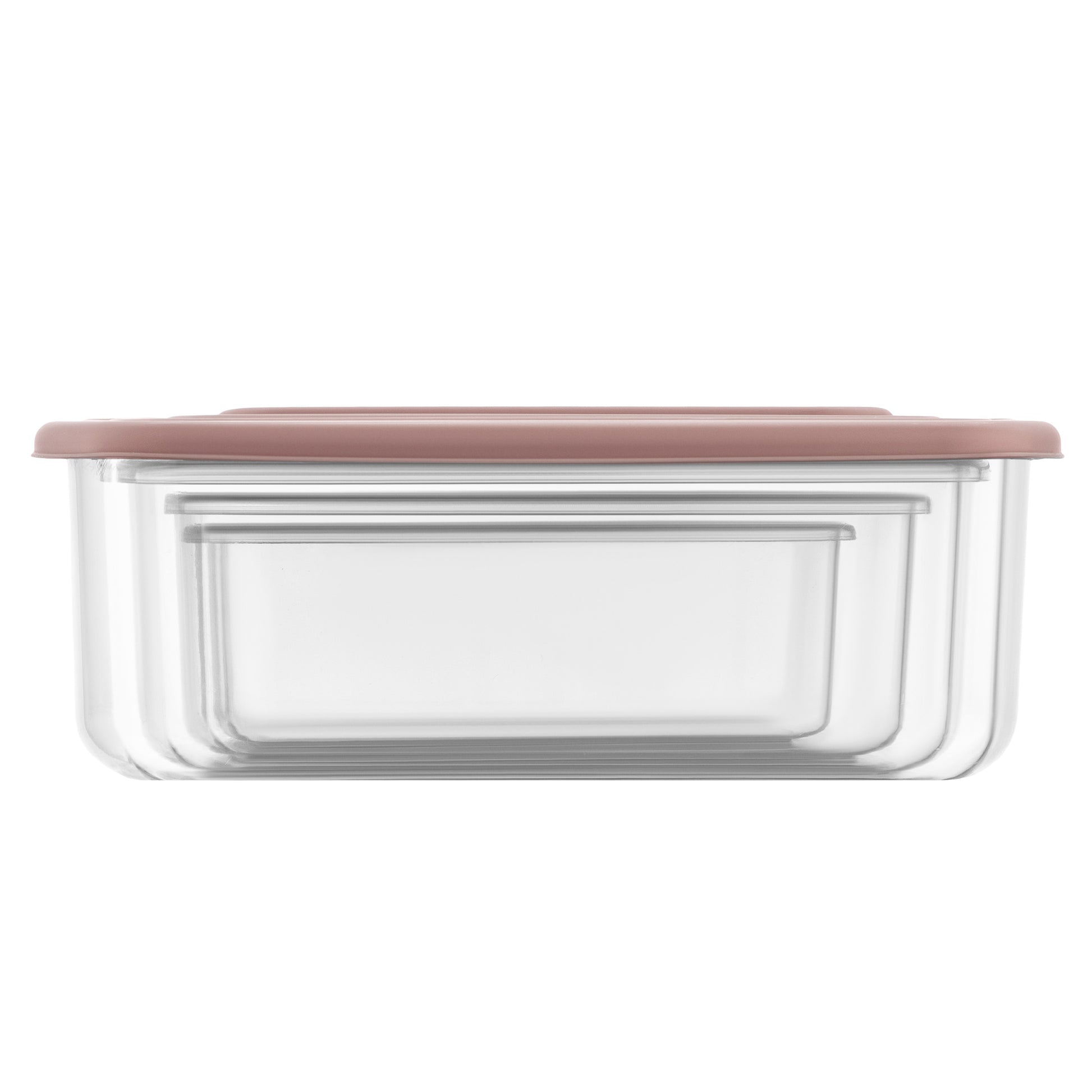 ARDESTO Set of food storage containers Fresh 0.25/0.5/0.75/1.2l, plastic, rectangular, pink