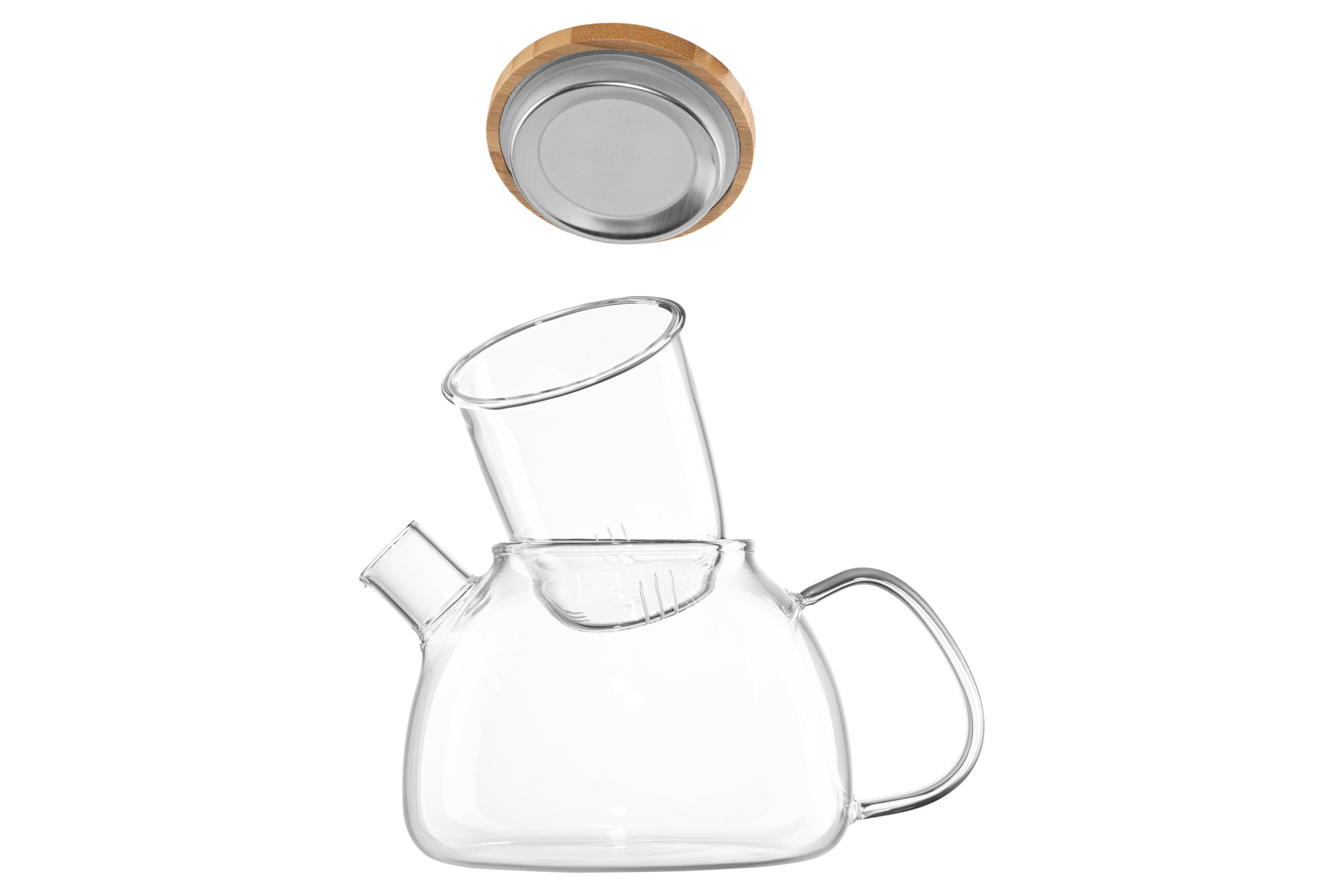 Ardesto Teapot, 1000ml, borosilicate glass, bamboo, transparent