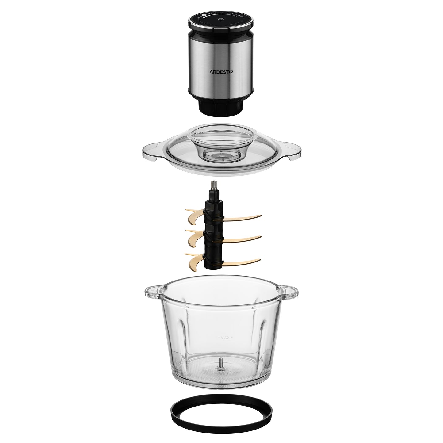 ARDESTO Shredder  , 800W, bowl-3000ml, glass, stainless steel case, black