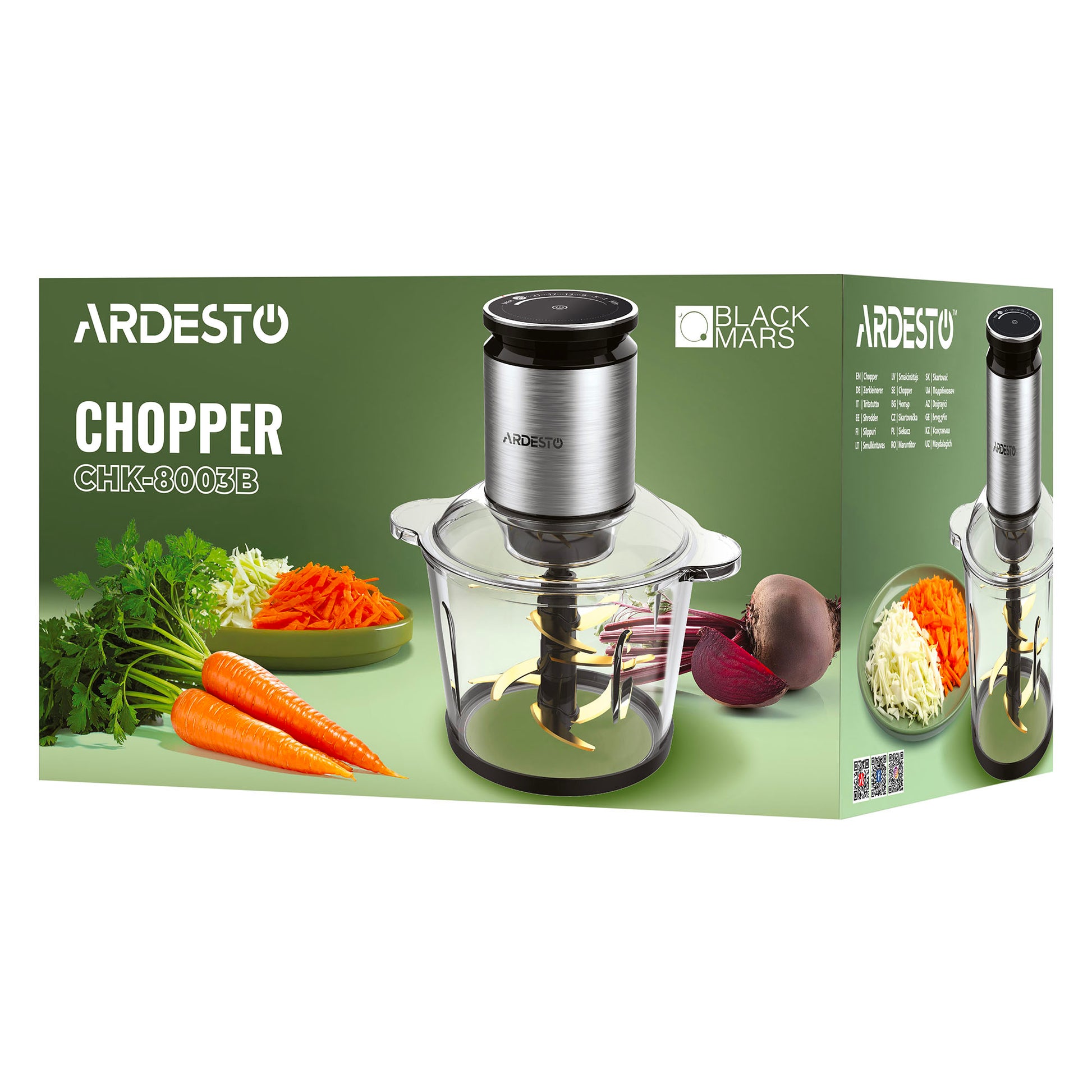 ARDESTO Shredder  , 800W, bowl-3000ml, glass, stainless steel case, black