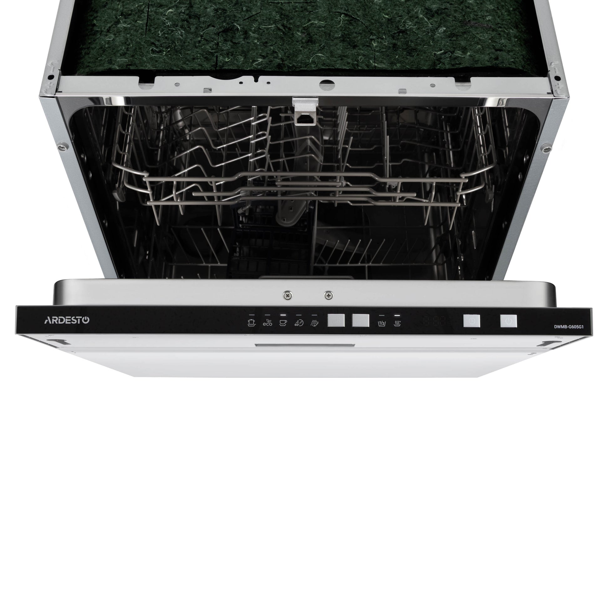 Dishwasher ARDESTO built-in, 12 place settings, A++, 60 cm, button control, LED display, floor beam indicator, 5 programs, grey