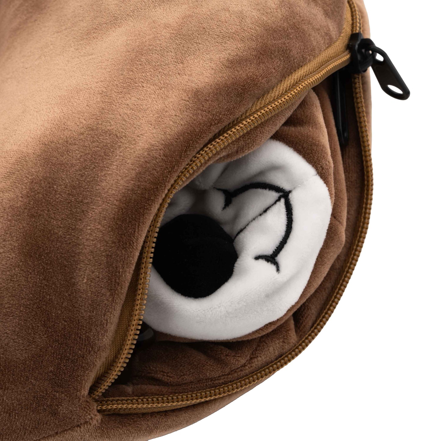 ARDESTO Zip & Flip Neck pillow Travel Сute Dog 30х30cm, polystyrene beads, brown