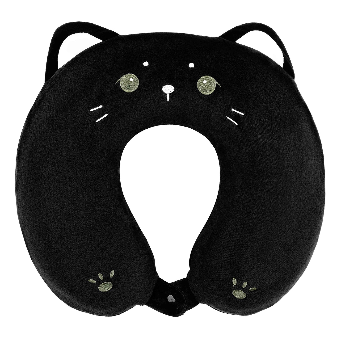 ARDESTO Neck pillow Travel Black Cat 30х30cm, polyurethane foam, black