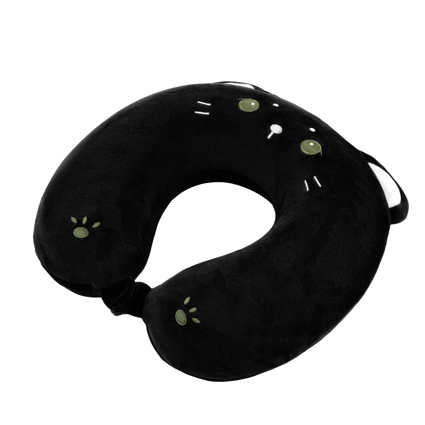 ARDESTO Neck pillow Travel Black Cat 30х30cm, polyurethane foam, black
