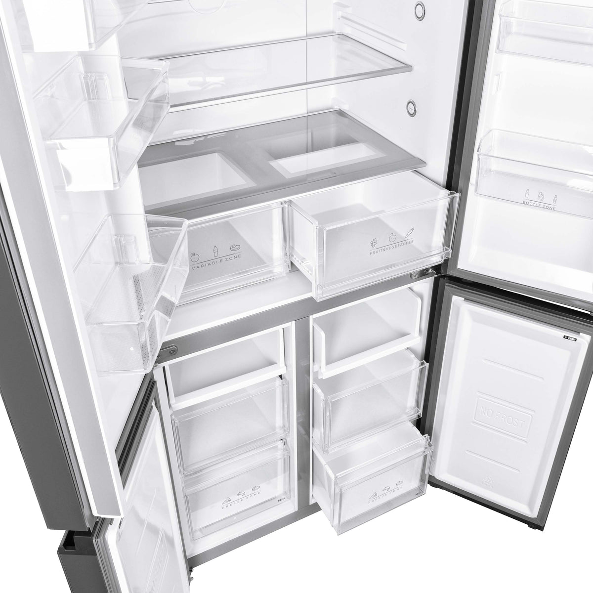 Refrigerator ARDESTO multi-door, 177.5x86х75, 4doors, А++, NF, fresh zone, black (glass)