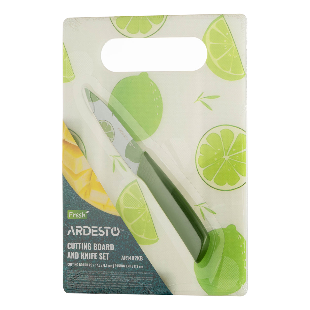 Ardesto Cutting board set with stand Midori, 3pcs, 23.5х7.5х27cm, bamboo, metal